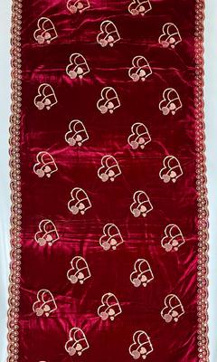Luxurious Maroon Velvet Embroidered Shawl - Elegant Fashion Statement