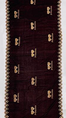 Luxurious Maroon Velvet Embroidered Shawl - Elegant Fashion Statement