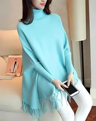 Women's Fleece Plain Poncho Cape Shawl