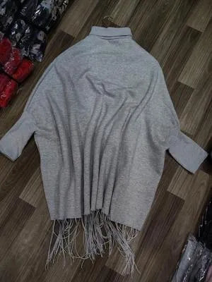 Women's Fleece Plain Poncho Cape Shawl