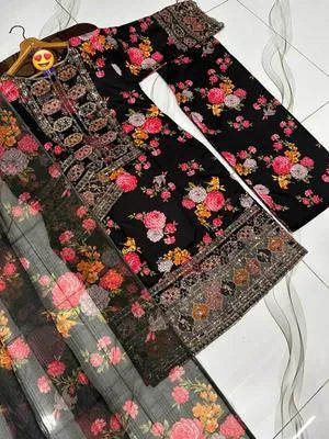 3 Pcs Women's Stitched Lawn Patch Work Suit