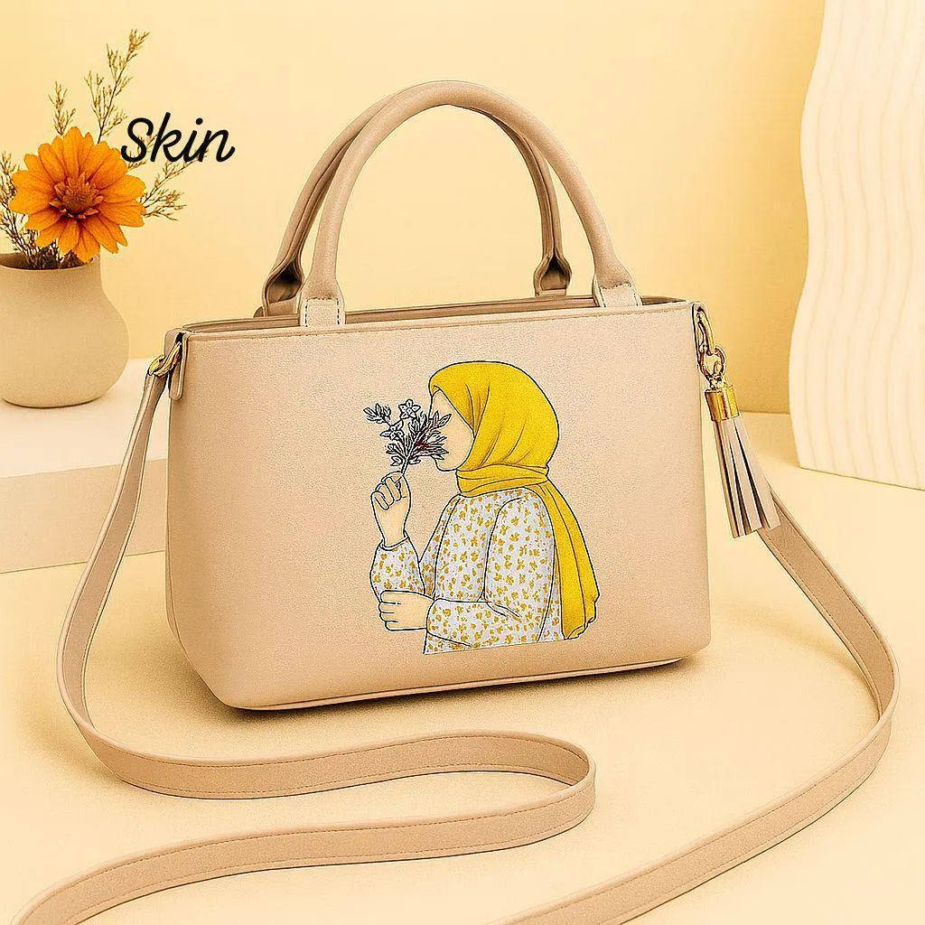Girl's PU Leather Printed Shoulder Bag
