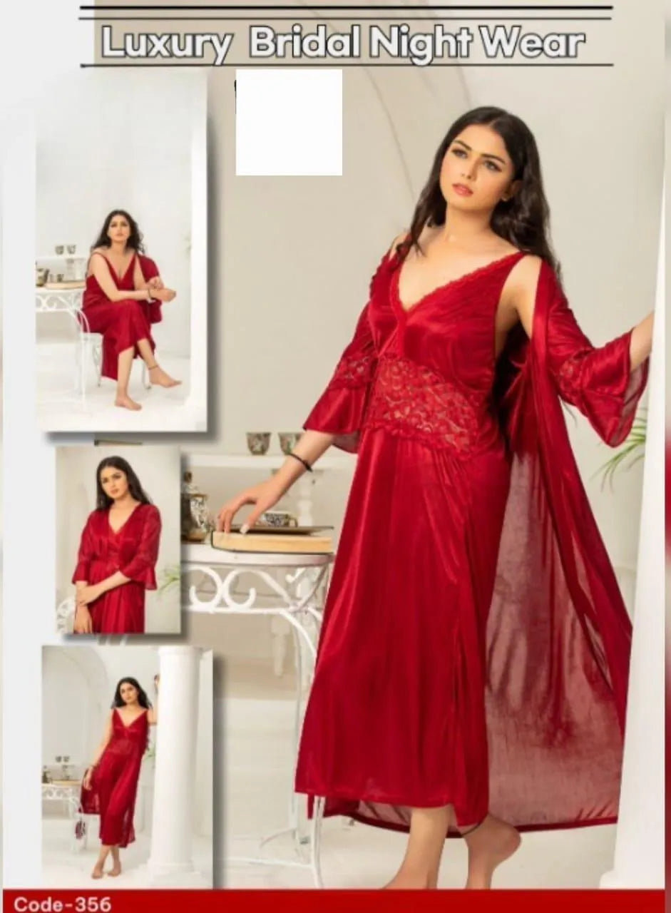 2 pcs Jersey Lace Light Weight Nightwear Set